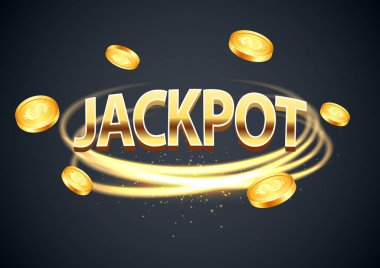 Parlak ışıklı ve altın uçlu büyük ikramiye afişi. Vektör illüstrasyonu