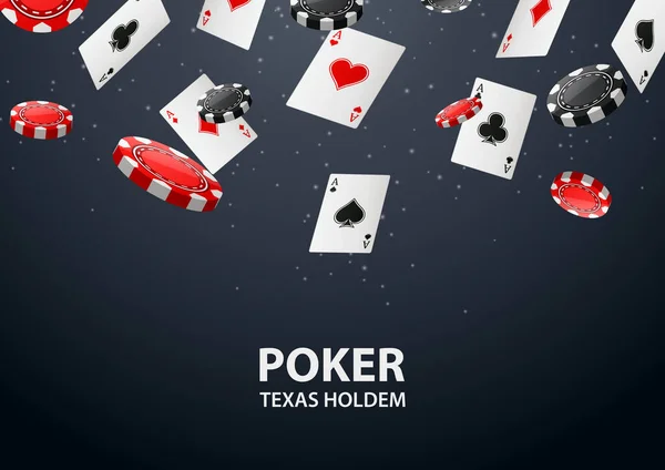 Fondo Del Casino Con Tarjeta Póquer Fichas Ilustración Vectorial — Vector de stock