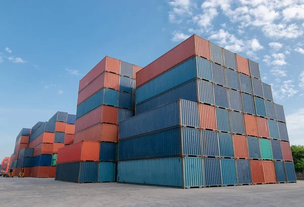 Industrial container yard for logistic import export business. — Stock Photo, Image