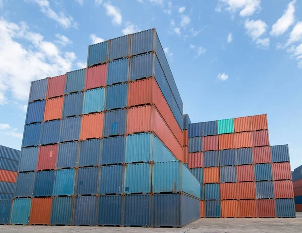 Industrial Container Yard Logistic Import Export Business International Shipping Logistics — Stock Photo, Image