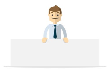 Boş kağıt tutan iş adamı