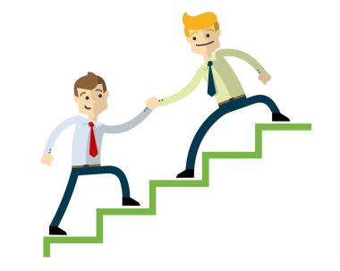 Vektör bir işadamı bir ekip çalışması yapıyor