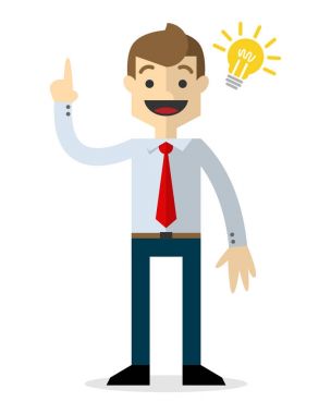 bir fikir ile işadamı vektör