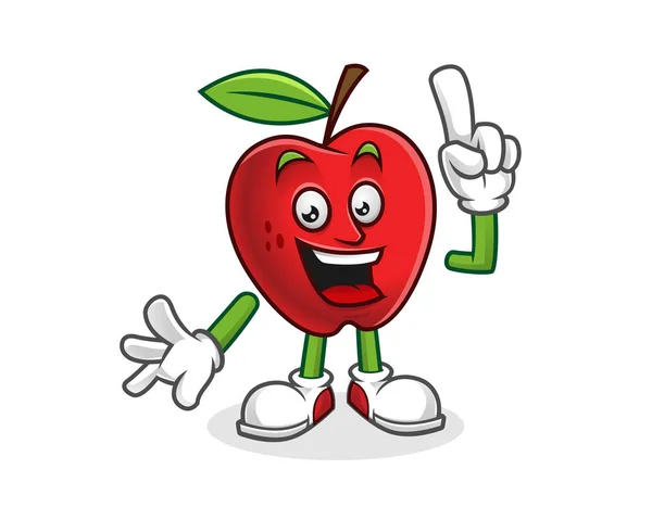 Bekam eine Idee Apfel Maskottchen. Vektor des Apfelcharakters. Apple-Logo — Stockvektor
