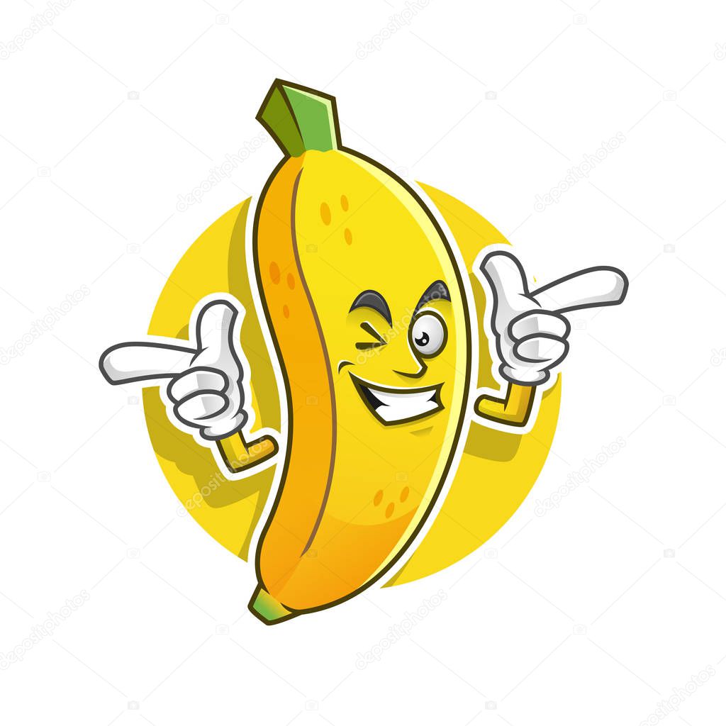 funky banana mascot. Vector banana character