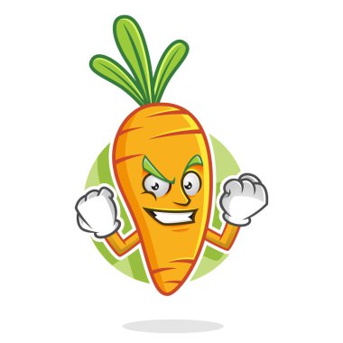 Güçlü ve kendinden emin havuç maskot, havuç karakter, havuç araba