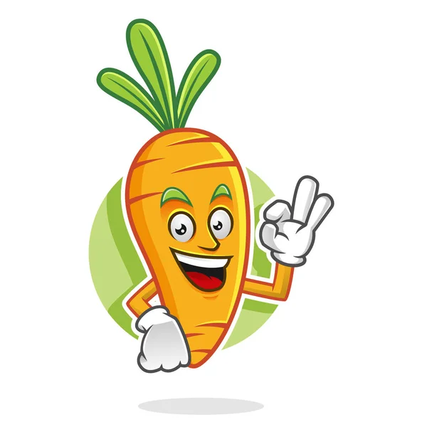 Delicious Carrot mascot, Carrot character, Carrot cartoon — Stock Vector