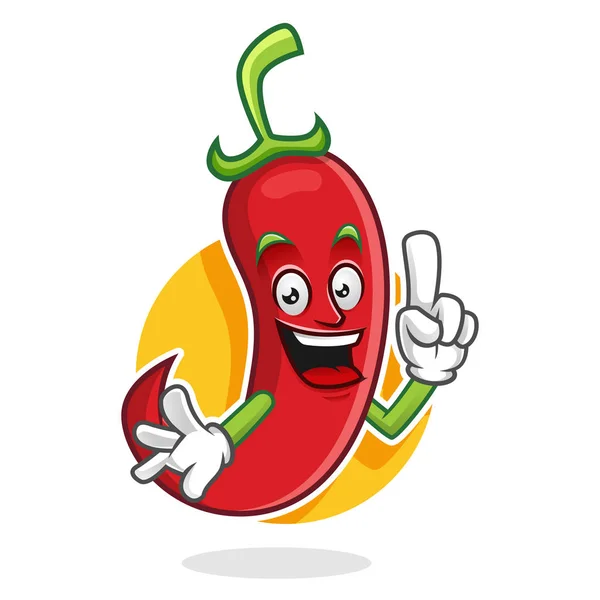 Smart Chili Pepper Maskottchen, Chili Pepper Charakter, Chili Pepper — Stockvektor