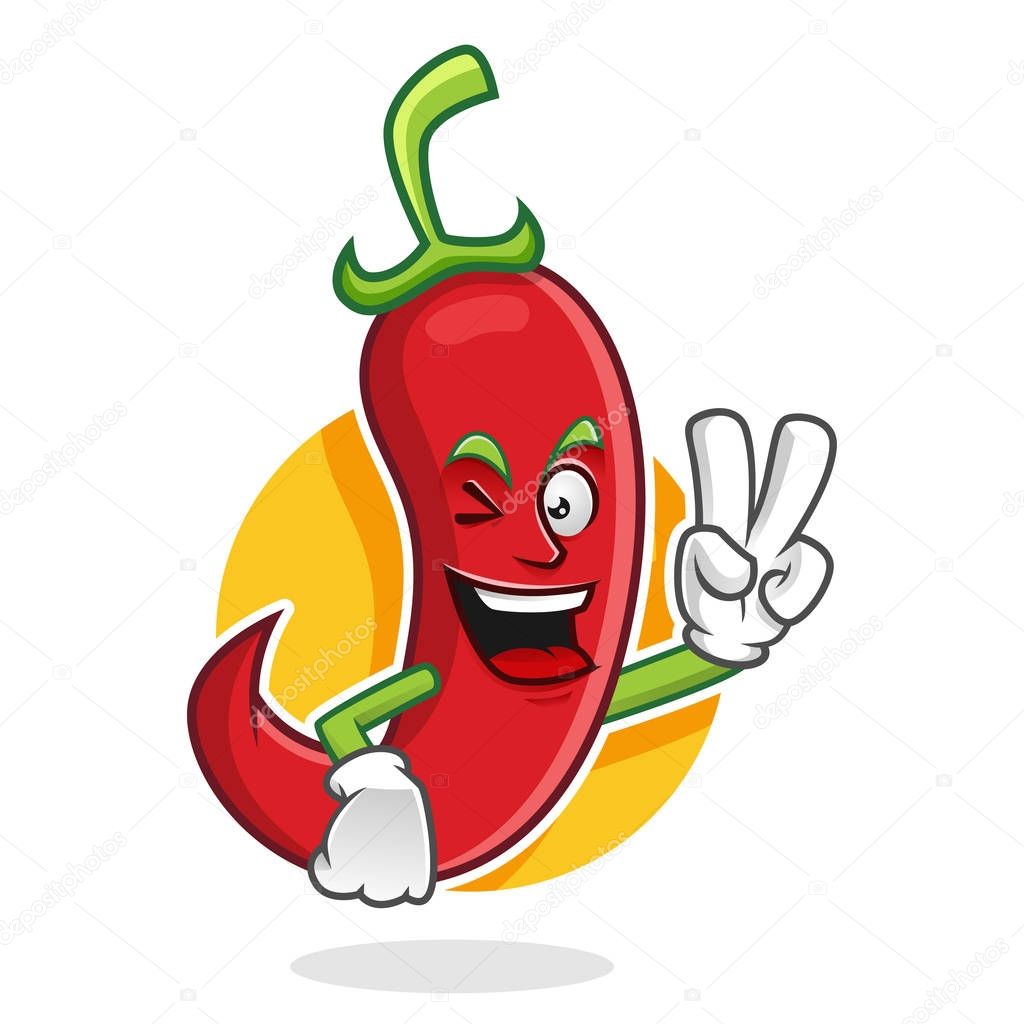Chili pepper character design or chili pepper mascot, perfect for logo, web and print illustration