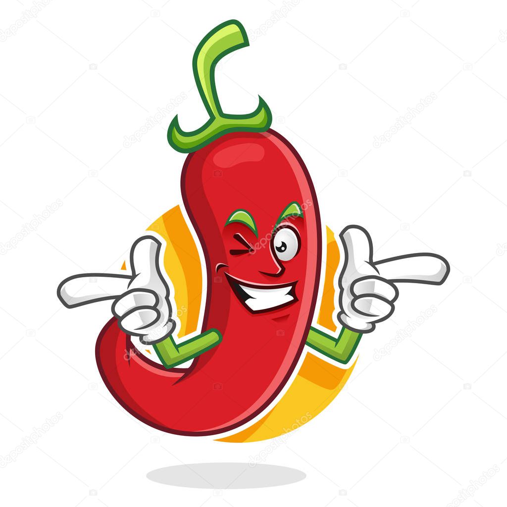 Funky chili pepper mascot, chili pepper character, chili pepper 