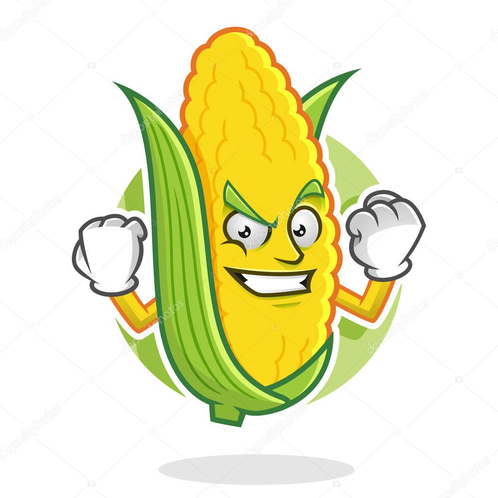 Strong Corn mascot, Corn character, Corn cartoon