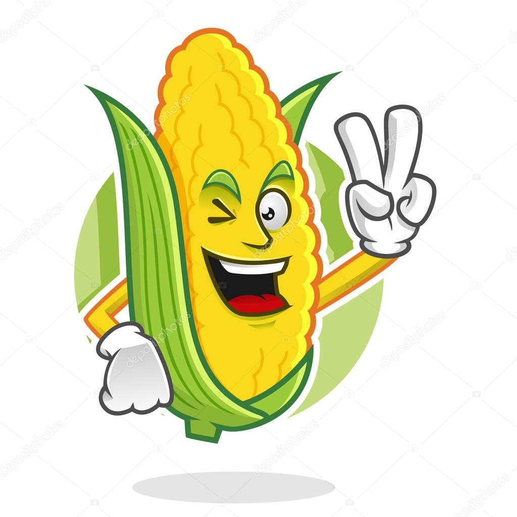 Peace Corn mascot, Corn character, Corn cartoon