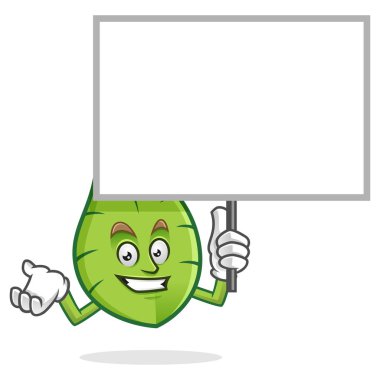 boş oturum, yaprak maskot, karakter, vektör yaprak karikatür bırakır