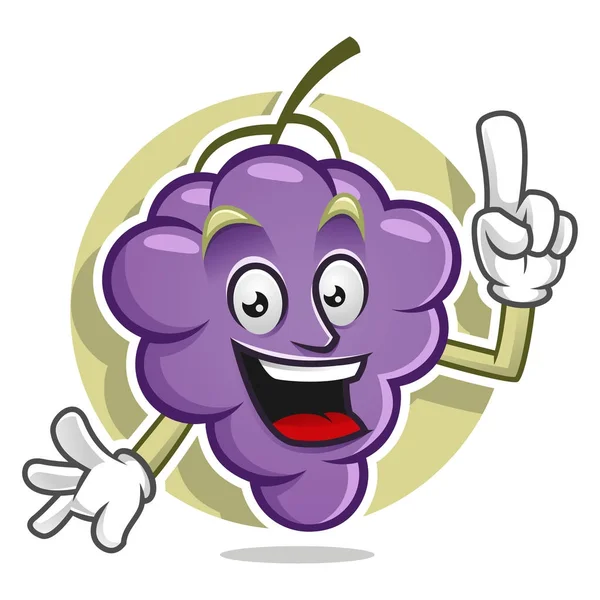 Tenho uma ideia de mascote de uva. Vetor de carácter de uva. Logotipo da uva —  Vetores de Stock