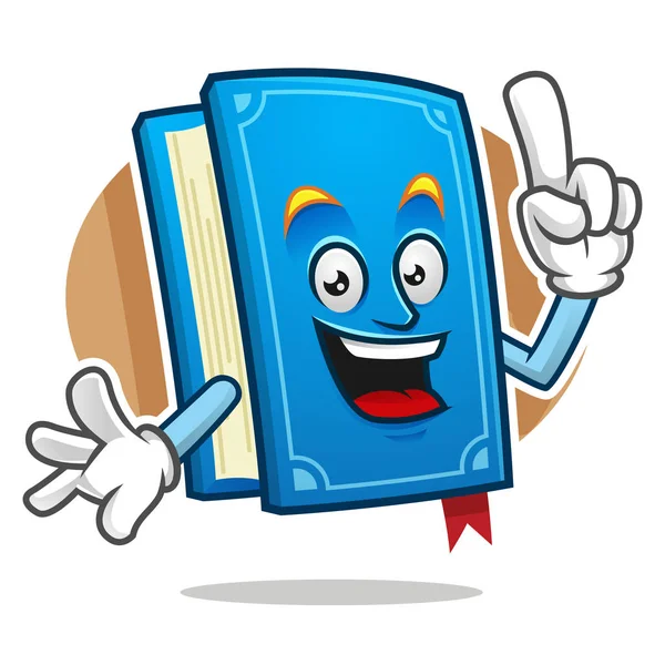 Tenho uma ideia mascote do livro, personagem do livro, desenho animado do livro —  Vetores de Stock