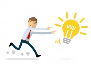 Vektör fikirleri takip işadamı