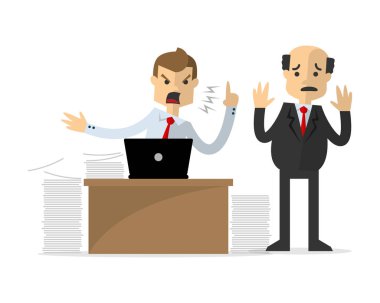 Vektör bir işadamı patronu için kızgın