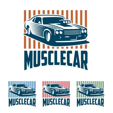 Muscle car logo, retro logo tarzı, vintage logo