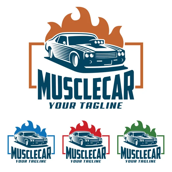 Muscle car logo, styl retro logo, vintage logo — Wektor stockowy