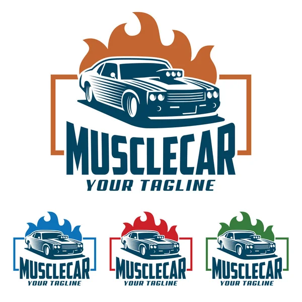 Muscle car logo, stile logo retrò, logo vintage — Vettoriale Stock