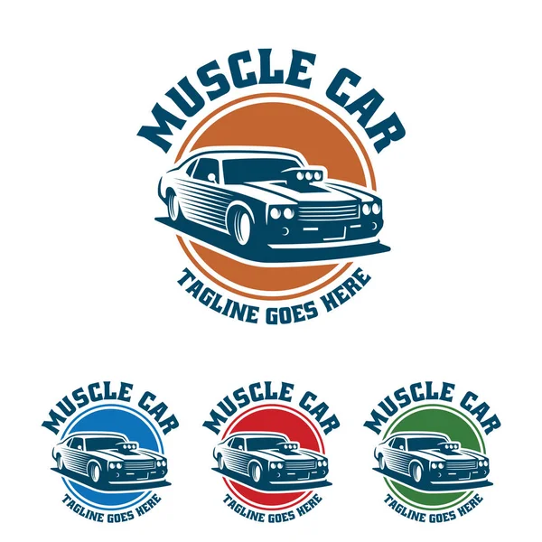 Muscle car logo, retro logo styl, vintage logo — Stockový vektor
