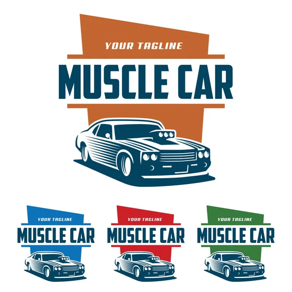 Logo de voiture de muscle, style de logo rétro, logo vintage — Image vectorielle