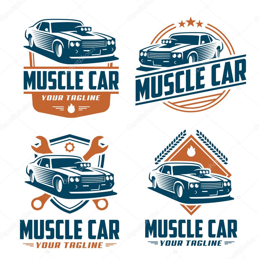 Muscle car logo, retro logo style, vintage logo