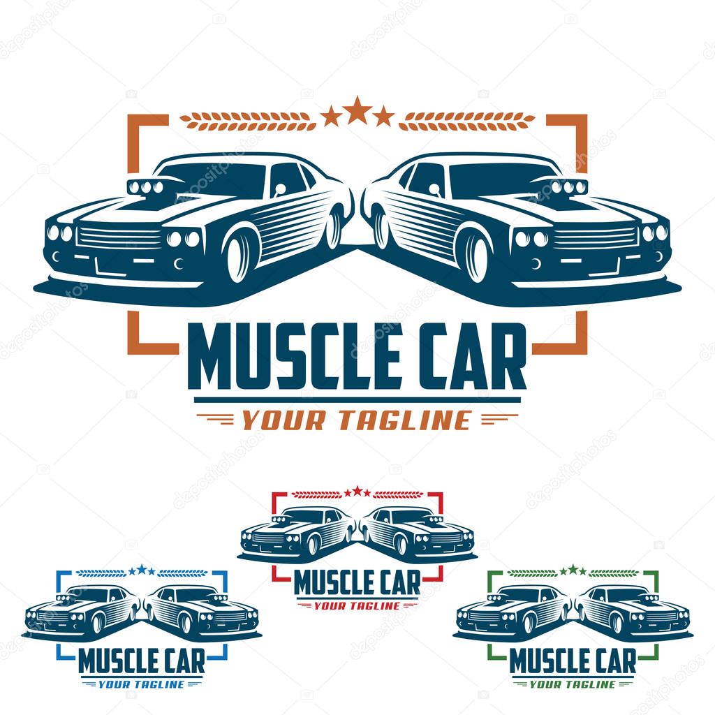 Muscle car logo, retro logo style, vintage logo