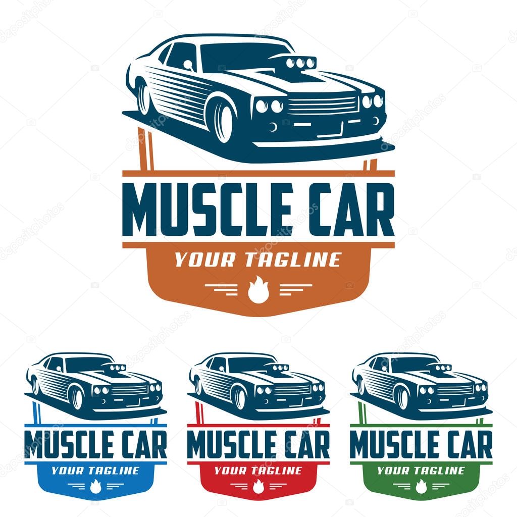 Muscle car logo, retro logo style, vintage logo