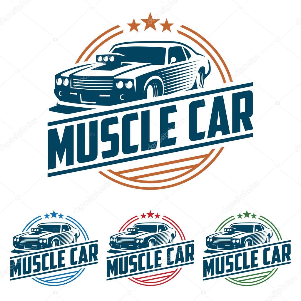 Muscle car logo, retro logo style, vintage logo