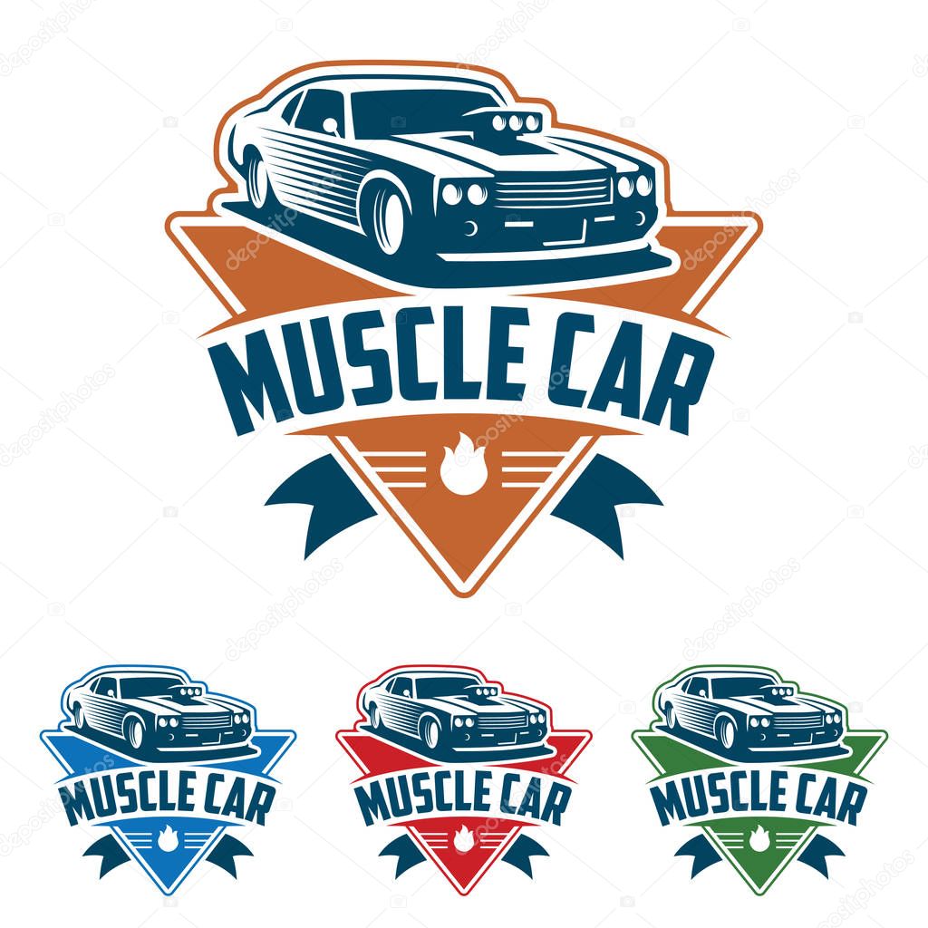 Muscle car logo, retro logo style, vintage logo