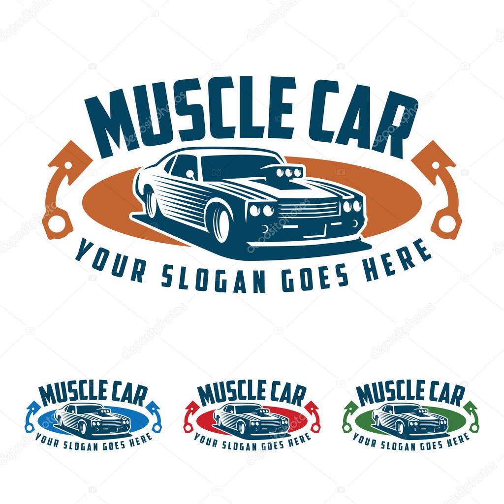 Muscle car logo, retro logo style, vintage logo