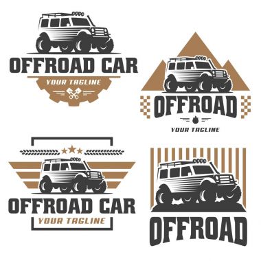 yol araba logosu, offroad logo, Suv araba logosu şablonu, off-road