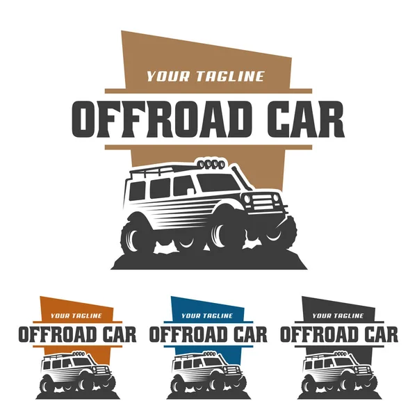 Yol araba logosu, offroad logo, Suv araba logosu şablonu, off-road — Stok Vektör