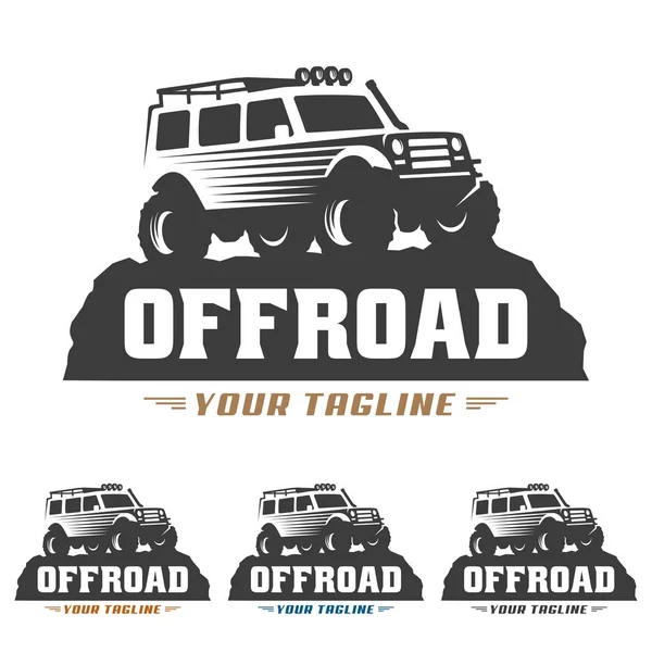 Logotipo do carro off road, logotipo offroad, modelo de logotipo do carro SUV, off-road — Vetor de Stock