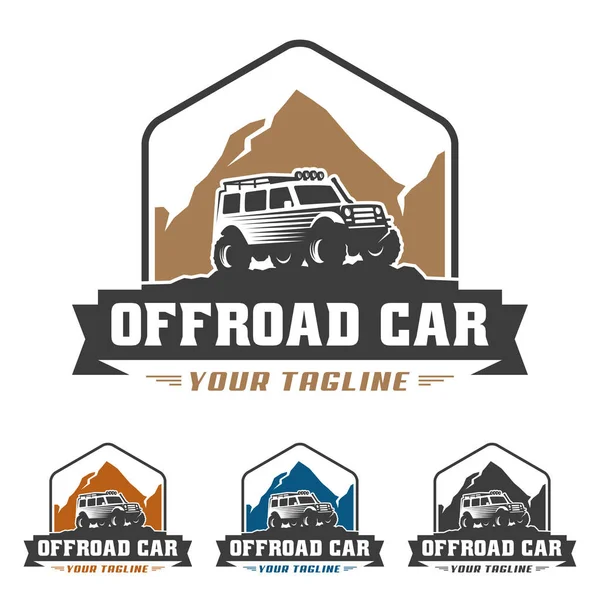 Off road samochodu logo, offroad logo, Suv samochód logo szablon, off-road — Wektor stockowy