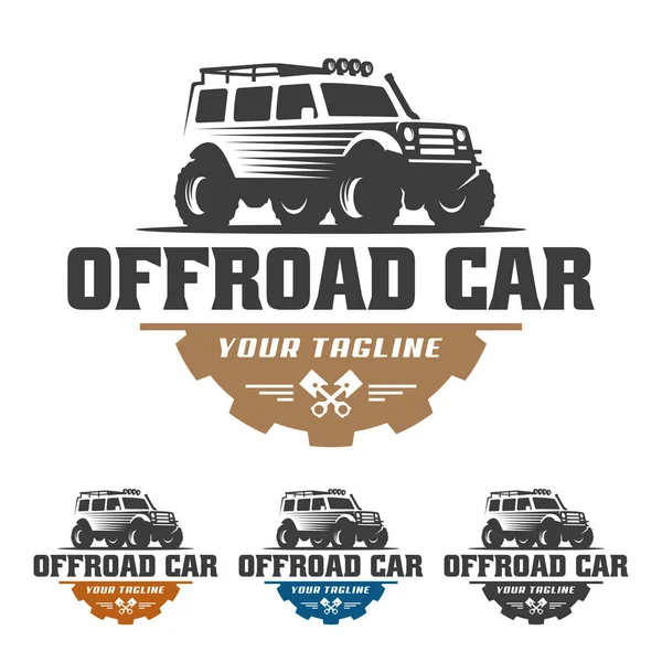 Yol araba logosu, offroad logo, Suv araba logosu şablonu, off-road — Stok Vektör