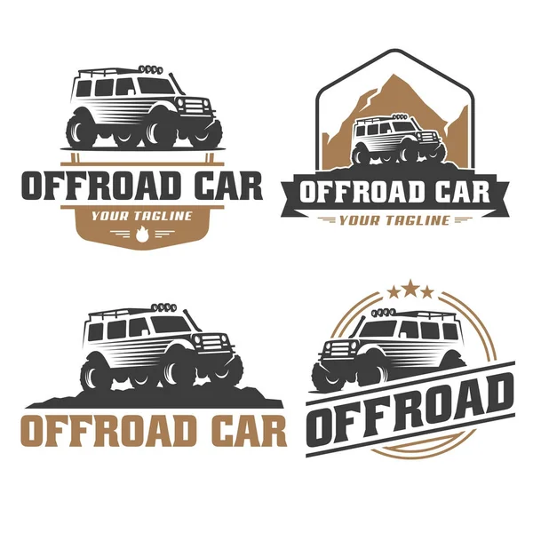 Yol araba logosu, offroad logo, Suv araba logosu şablonu, off-road — Stok Vektör