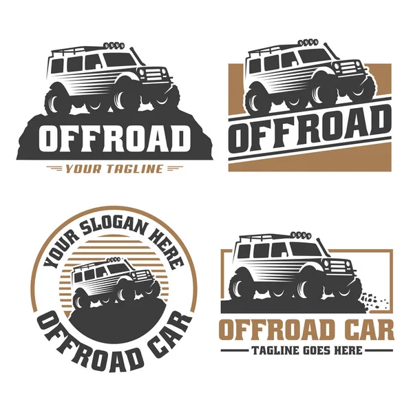 Logotipo do carro off road, logotipo offroad, modelo de logotipo do carro SUV, off-road —  Vetores de Stock