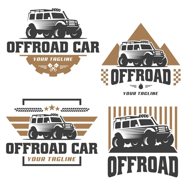 Logo off road car, logo offroad, logo SUV car template, off-road - Stok Vektor