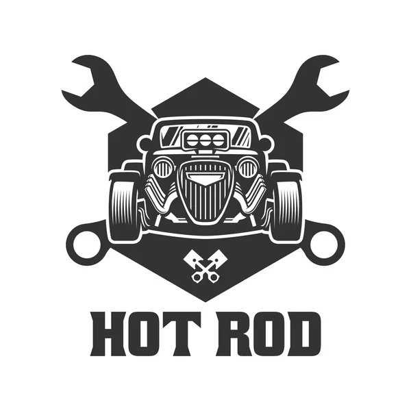 Logotipo do carro Hot Rod, emblema do vetor HotRod, logotipo do carro Vector Hot Rod —  Vetores de Stock