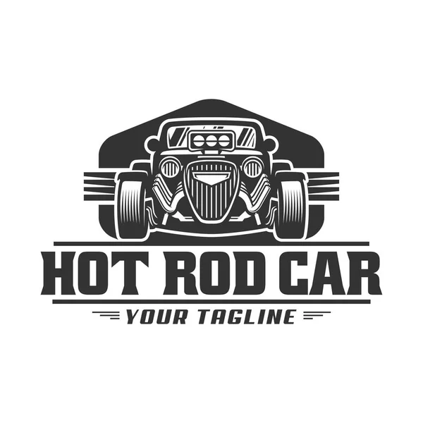 Hot Rod bil logotyp, Hotrod vektor emblem, vektor Hot Rod bil logotyp — Stock vektor