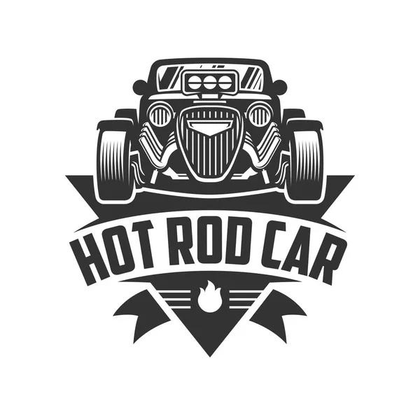 Logotipo do carro Hot Rod, emblema do vetor HotRod, logotipo do carro Vector Hot Rod —  Vetores de Stock