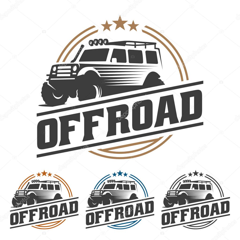 Template of off road car logo, offroad logo, SUV car logo template, off-road
