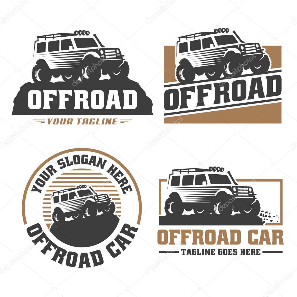 Template of off road car logo, offroad logo, SUV car logo template, off-road