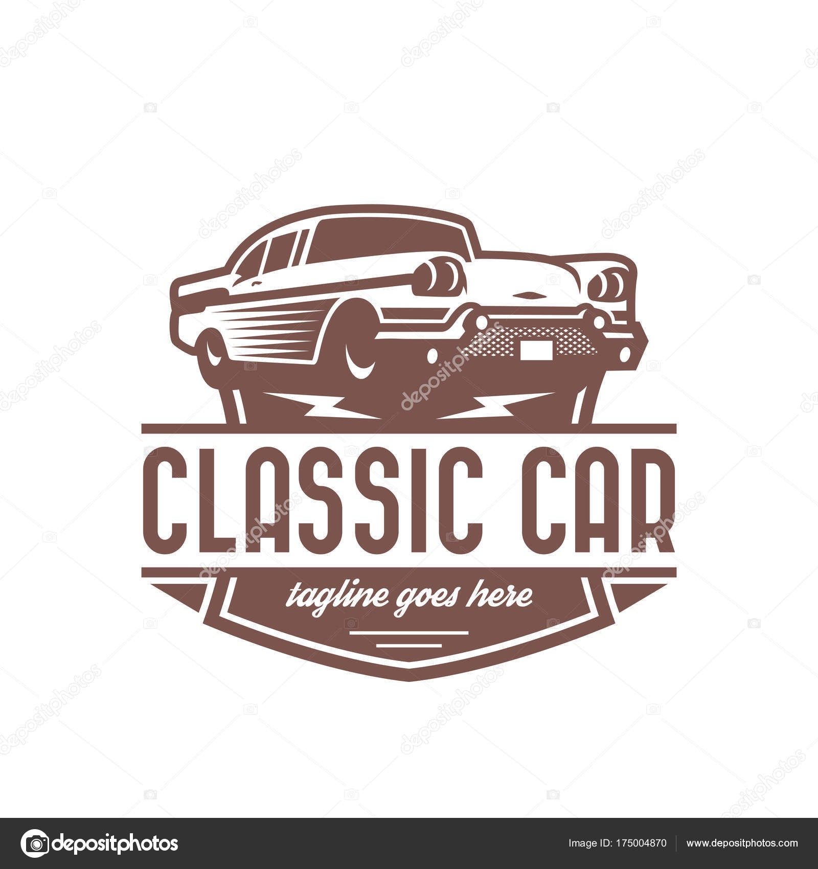 Classic Car logo template, vintage car logo, retro car logo desi ...