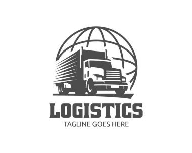 Kamyon logosu, kargo logo, dağıtım kargo kamyonları, lojistik logo