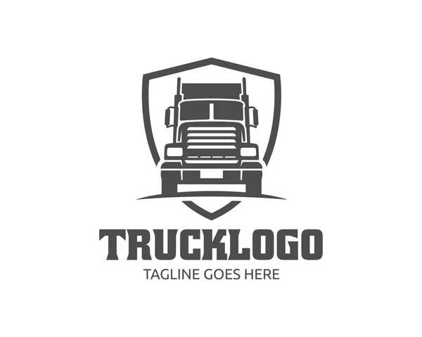 Logo du camion, logo de la cargaison, camions de livraison, logo logistique — Image vectorielle