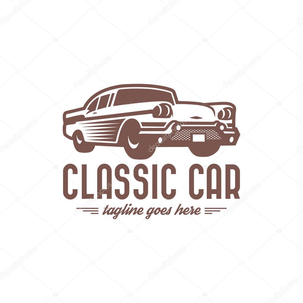 A template of classic or vintage or retro car logo design. vintage style