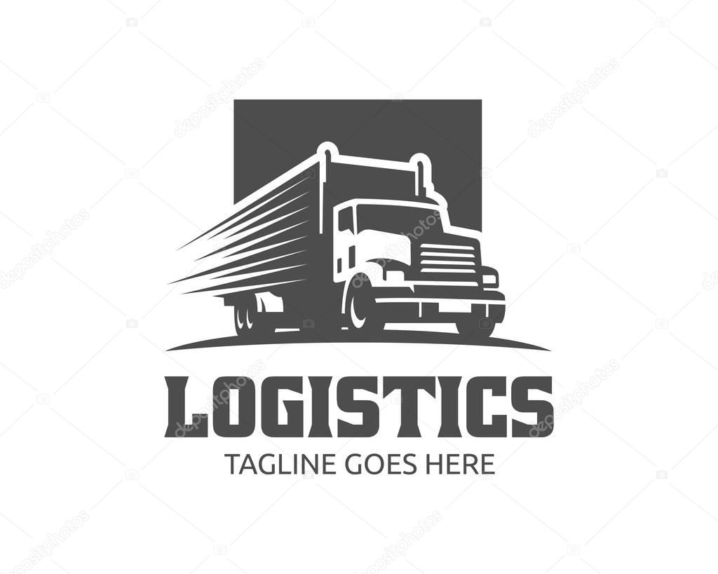 A template of Truck Logo, cargo logo, delivery cargo trucks, Logistic logo